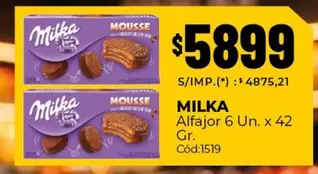 Milka - Alfajor 6 Un. x 42 Gr. Cód:1519