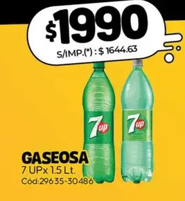 7Up - GASEOSA 7 UP x 1.5 Lt. Cód:29635-30486
