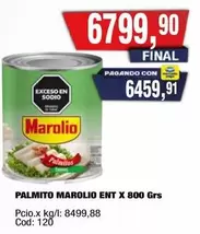 Marolio - PALMITO ENT X 800 GRS