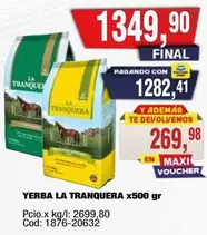 La Tranquera - YERBA LA TRANQUERA x500 gr