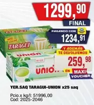 Taraguí - YER.SAQ TARAGUI-UNION x25 saq