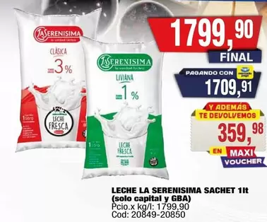 Solo - LECHE LA SERENISIMA SACHET 1lt
