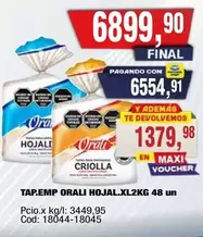 Orali - TAP.EMP ORALI HOJAL.XL2KG 48 un