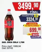 Coca cola - GAS. COCA COLA 1,75lt