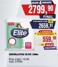 Elite - SERVILLETAS 200u