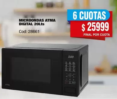 Atma - MICROONDAS DIGITAL 20Lts Cod: 28661