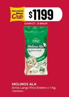 Molinos Ala - Arroz Largo Fino Entero x 1 Kg.