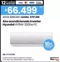 Hyundai - Aire acondicionado inverter 3200w FC