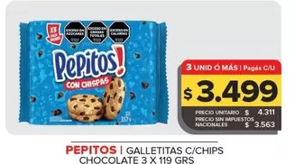 Pepitos - Galletitas C/Chips Chocolate