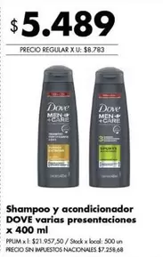 Dove - Shampoo y acondicionador