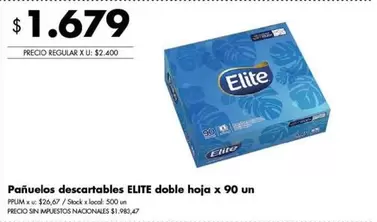 Elite - Pañuelos descartables doble hoja