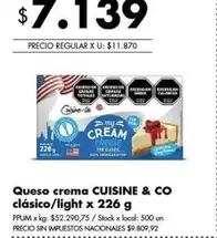 X$ - Queso crema