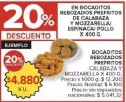 X$ - BOCADITOS REBOZADOS PREFRITOS DE CALABAZA Y MOZZARELLA/ ESPINACA/ POLLO