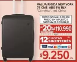 Carrefour - VALIJA RÍGIDA NEW YORK 74 CMS. ABS 8W BLK