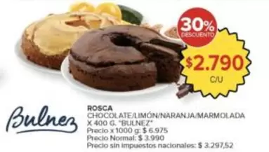 X$ - ROSCA CHOCOLATE/LIMON/NARANJA/MARMOLADA