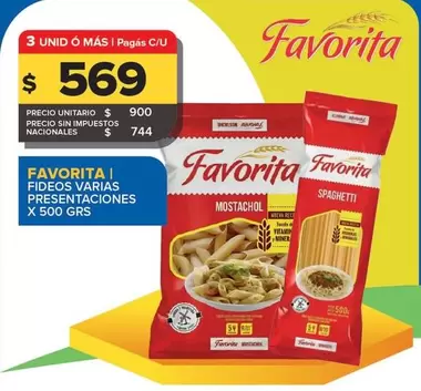 Favorita - FAVORITA | FIDEOS VARIAS PRESENTACIONES