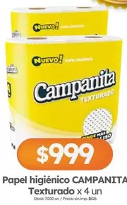 Campanita - Papel higi
uevo!nico Texturado