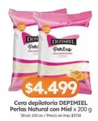 Depimiel - Cera depilatoria Perlas Natural con Miel