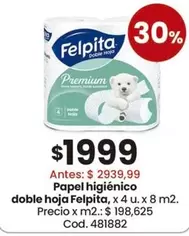 Felpita - Papel higi
uevoacute;nico doble hoja