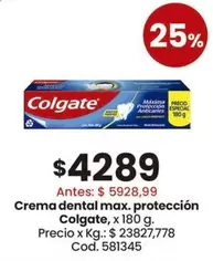 Colgate - Crema dental max. protección Anticaries