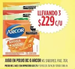 Arcor - JUGO EN POLVO BC O ARCOR VS. SABORES