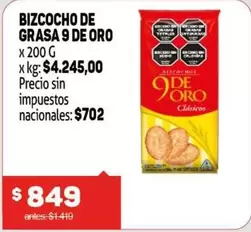 9 de oro - BIZCOCHO DE GRASA
