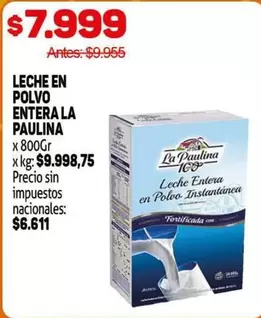 La paulina - LECHE EN POLVO ENTERA