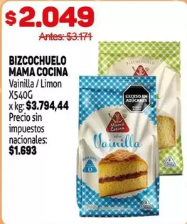 Mama Cocina - BIZCOCHUELO MAMA COCOINA Vainilla / Limon X540G