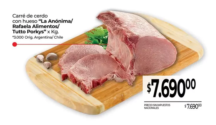 La Anónima - Carré de cerdo con hueso
