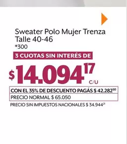 Polo - Sweater  Mujer Trenza