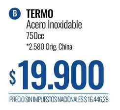 TERMO Acero Inoxidable 750cc