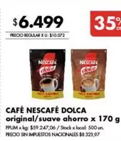 Nescafé - CAFÉ DOLCA original/suave