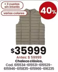 Chaleco clásico, Cod. 615534-615531-615529-615946-615835-615966-616235