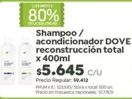 Dove - Shampoo / acondicionador reconstrucci
uevoacute;n total