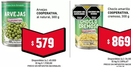 Coperativa - Arvejas al natural