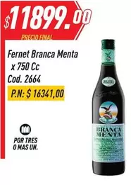 Fernet Branca - Menta x 750 Cc Cod. 2664