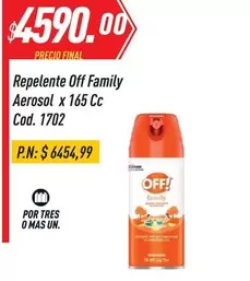 Off - Repelente Aerosol x 165 Cc Cod. 1702