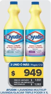Ayudin - AYUDIN I LAVANDINA MULTISUP LAVANDA/GLACIAR TRIPLE PODER X 1L