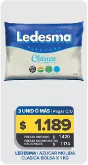 Ledesma - Azucar Molida Clasica Bolsa