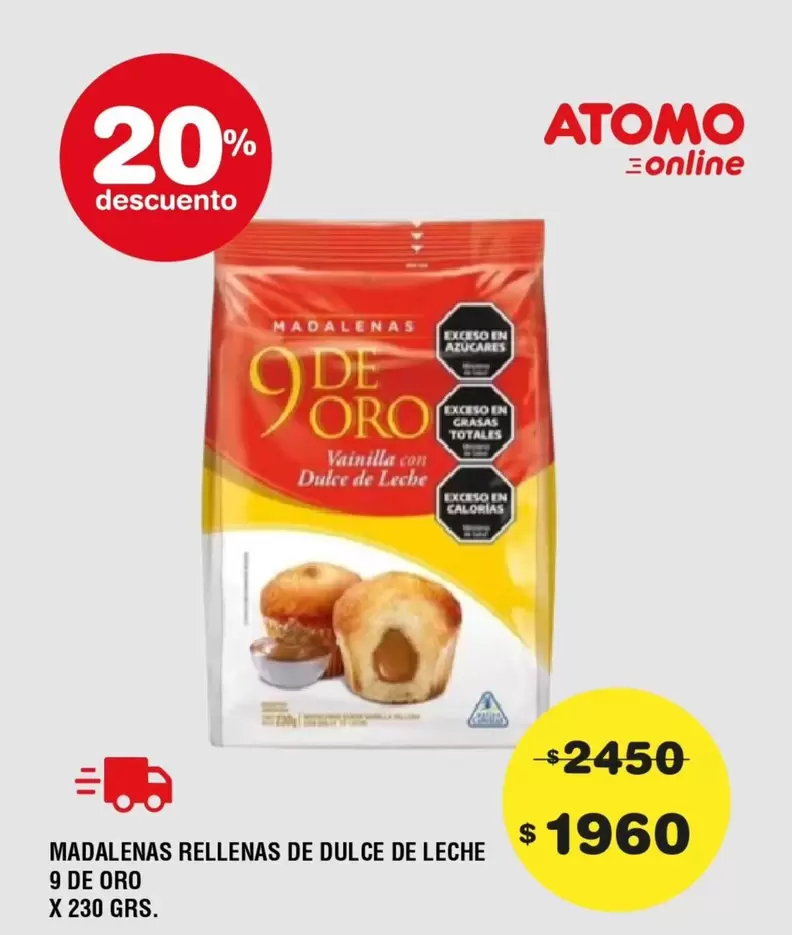 9 de oro - MADALENAS RELLENAS DE DULCE DE LECHE