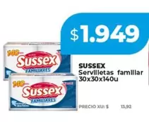 Sussex - Servilletas familiar 30x30x140u