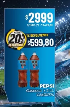Pepsi - Gaseosa x 2 Lt. C

od:30774