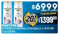 Pantene - Shampoo Hidrata y Fortalece x 400 Ml. Cód:23661..