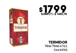 Termidor - Vino Tinto x 1Lt. Cód:44765