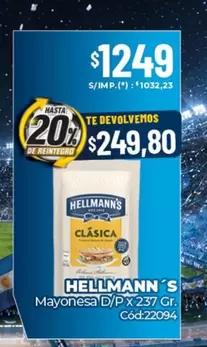 Hellmann's - Mayonesa D/P x 237 Gr. Cód:22094