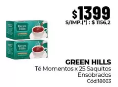 Green Hills - Té Momentos x 25 Saquitos Ensobrados Cód:18663