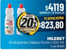 Hileret - Endulzante Clásico Forte x 500 Ml. Cód:18589