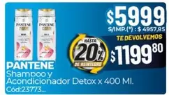 Pantene - Shampoo y Acondicionador Detox Cód:23773