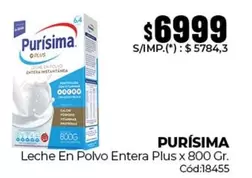 Purísima - Leche En Polvo Entera Plus x 800 Gr.