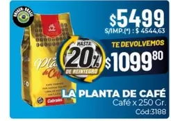 Cabrales - LA PLANTA DE CAFÉ Café x 250 Gr. Cód:3188